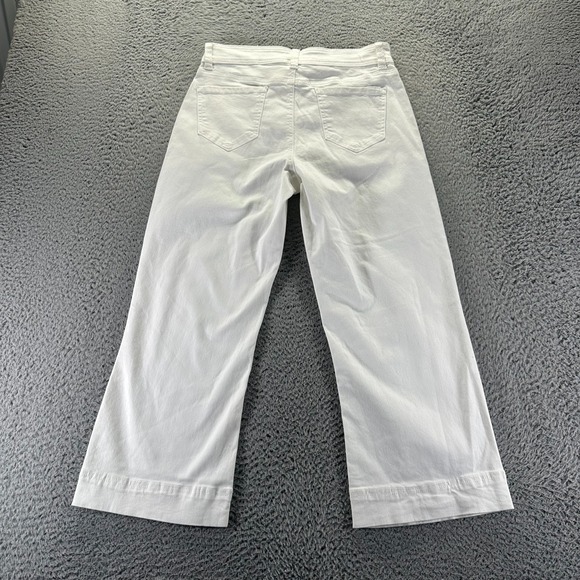 Buffalo David Bitton Brigette Pant Womens 10 White Cotton Crop Wide-Leg Stretch - Picture 7 of 12